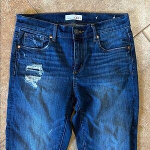 LOFT Dark Blue Distressed Denim Modern Skinny